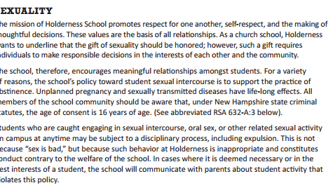Holderness School In Need of Yet Another “C”: Clarity